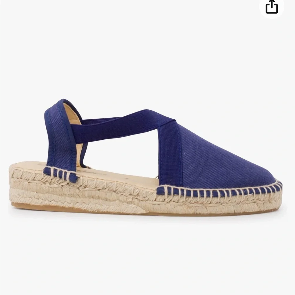 PICON HANDMADE ANTHROPOLOGIE Espadrille Wedge size 7.5 - woman’s navy